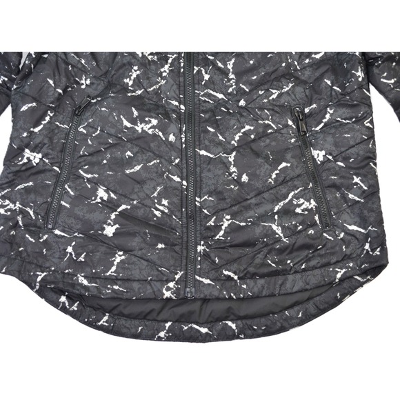 The North Face Womens Puffer Light Weight Jacket Black Marble Print Size M - Picture 3 of 11